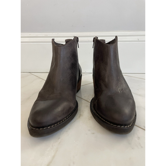 Marroqui Sanchez Women's Booties, Size 8, Brown Leather, Ankle Side Zip - Picture 2 of 10